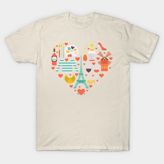 Heart from france T-Shirt by Favete